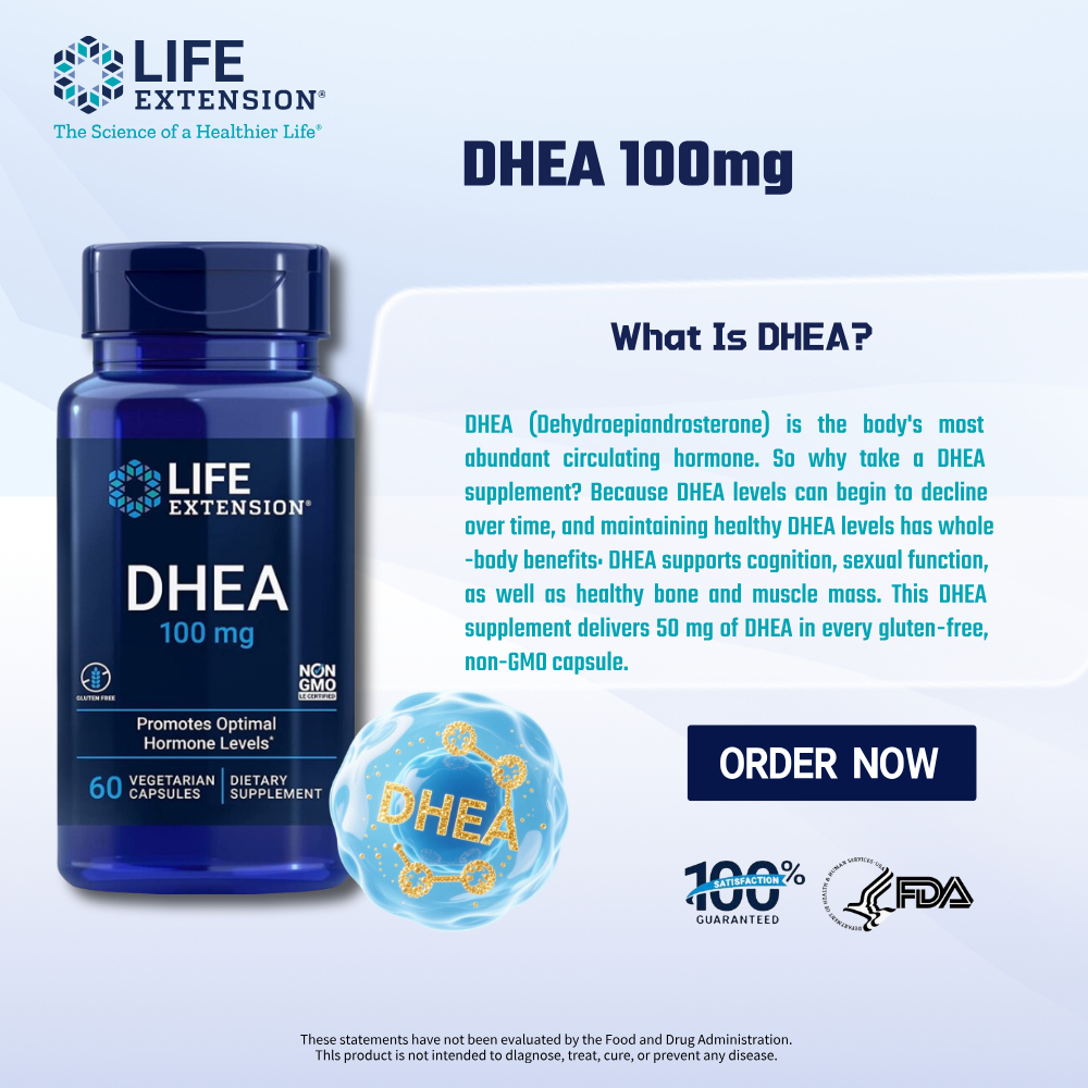 Life Extension DHEA 100mg 60 Viên Nang Chay Original Chính Hãng USA