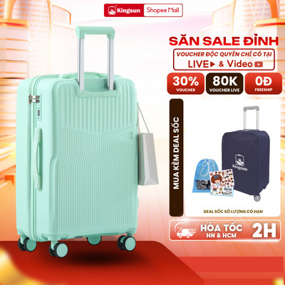 Vali kéo Du Lịch Nhựa PP Kingsun Cao Cấp Chống Va Đập PP03 Size 20/24/28 khóa hải quan TSA Bảo Hành 5 Năm