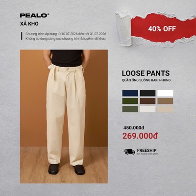 Quần ống suông nam PEALO vải kaki nhung casual pants trơn basic chất liệu mới Loose Pants SPT2