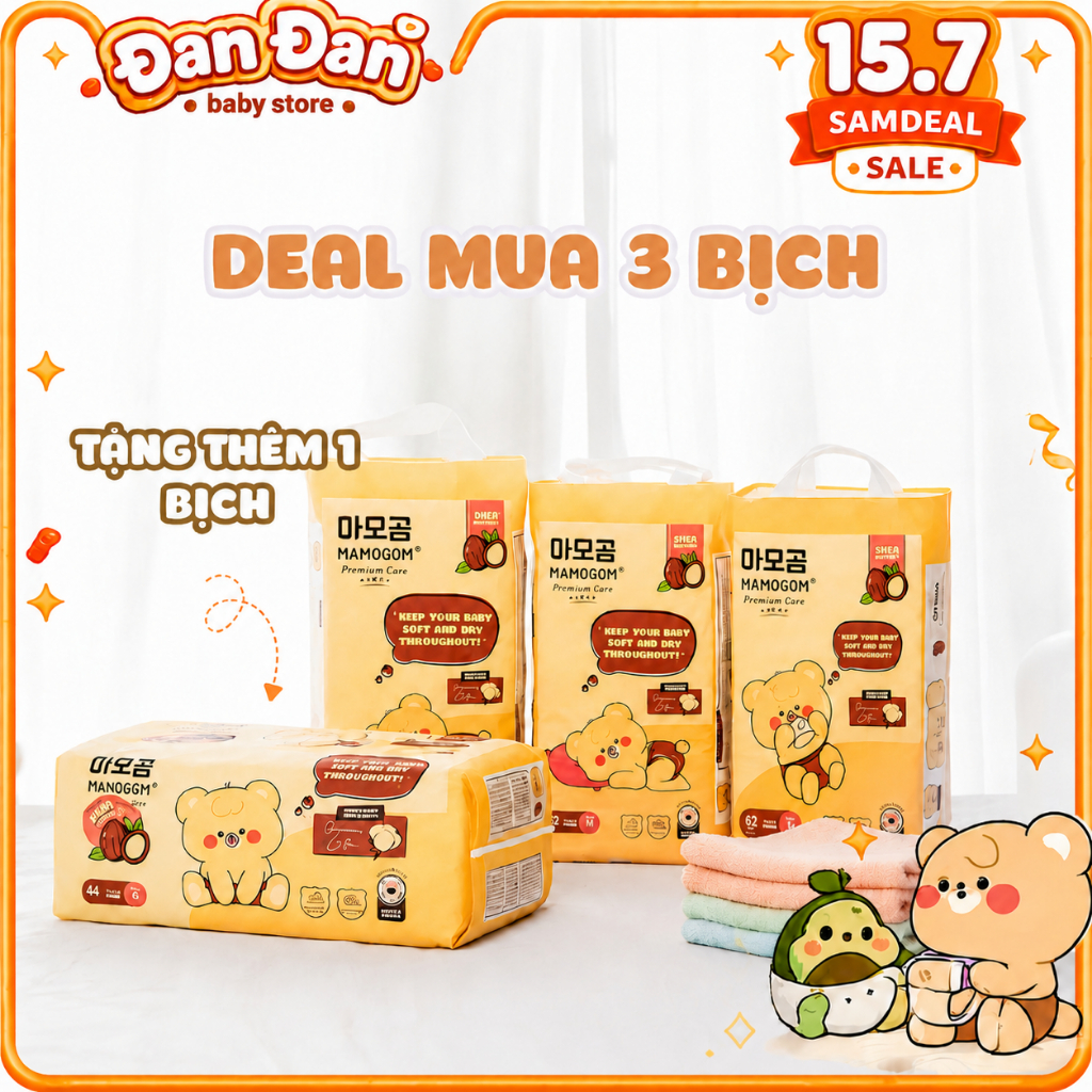Bỉm Mamogom PREMIUM - MUA 3 BỊCH TẶNG 1 BỊCH Bỉm Mamogom PREMIUM
