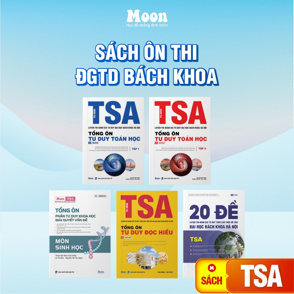 [ TSA 2026 ] Sách Đánh giá tư duy đại học Bách Khoa Hà Nội  Moonbook