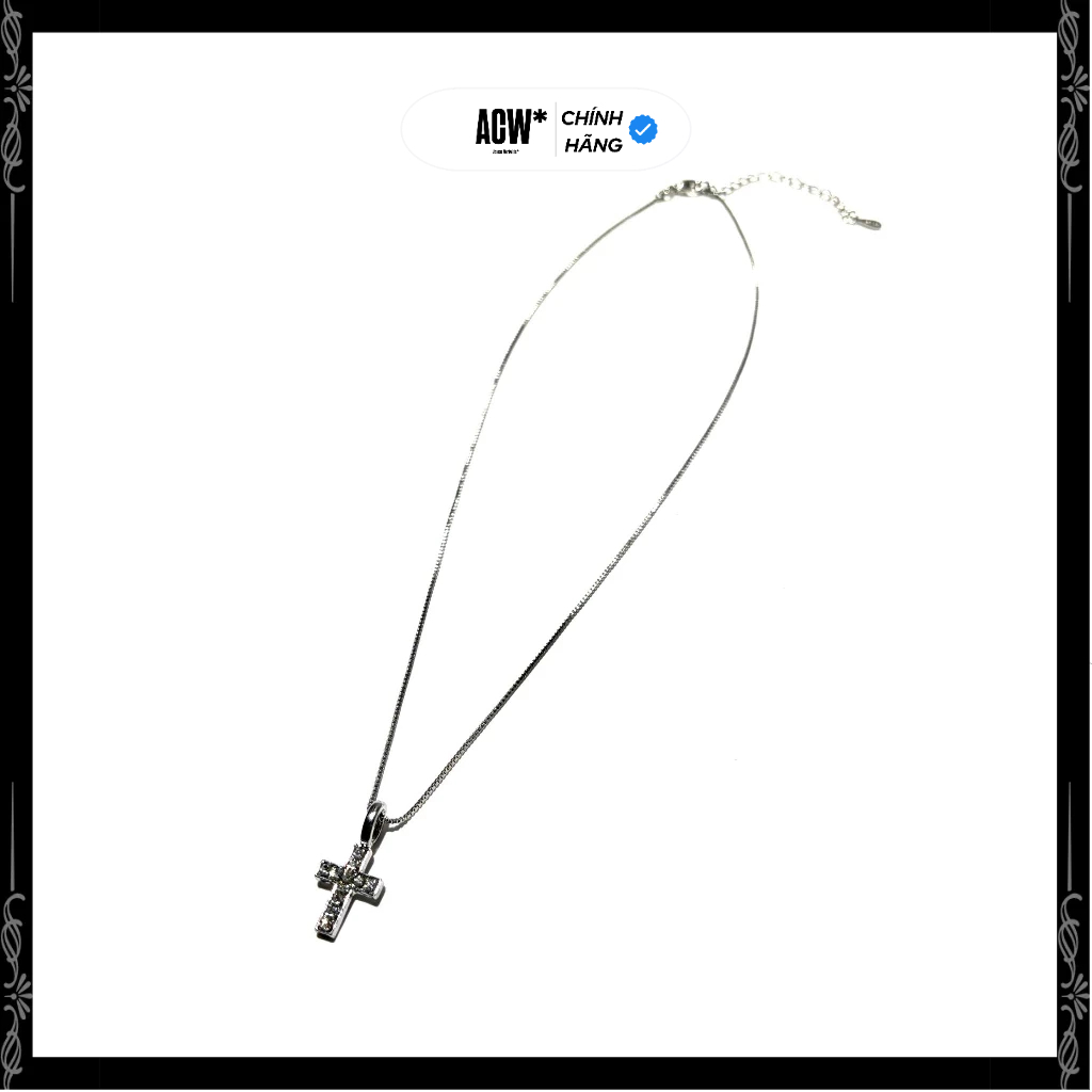 Dây chuyền ACW charm đá cz Motal Cross - Access Workshop