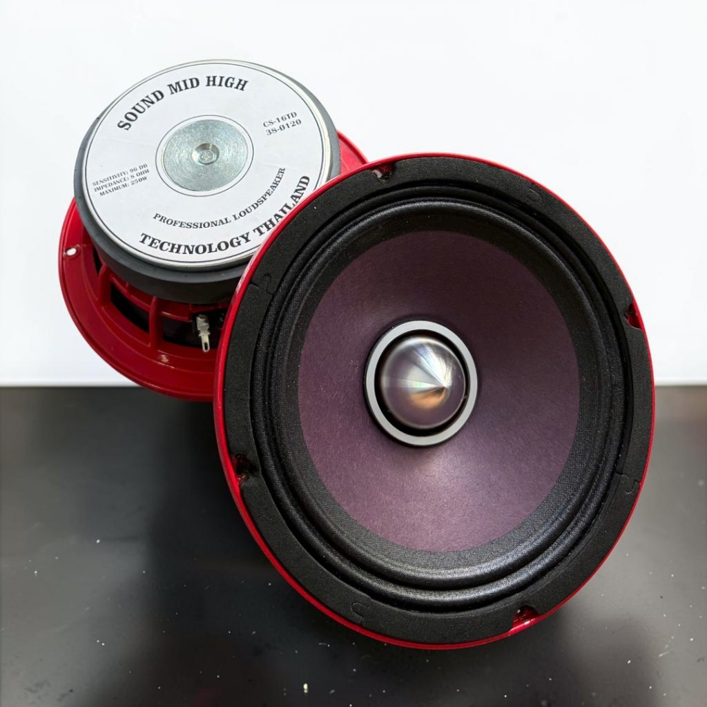 Củ Loa Bass Thái 16cm (6.5 Inch) Coil 38 Từ 120 – Sườn Đỏ Nhôm Đúc Cao Cấp – Hàng Nhập Thái Lan ( gi