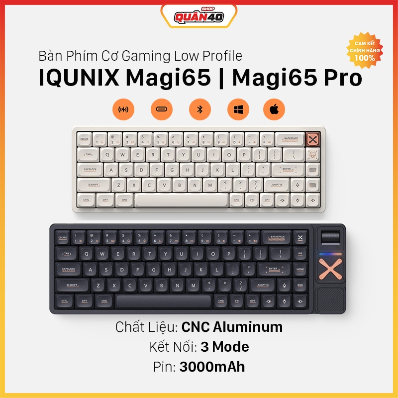 [Hàng Có Sẵn] Bàn Phím Cơ Gaming IQUNIX Magi65 / 65 Pro | Low Profile | Led RGB | Khung Kim Loại - H