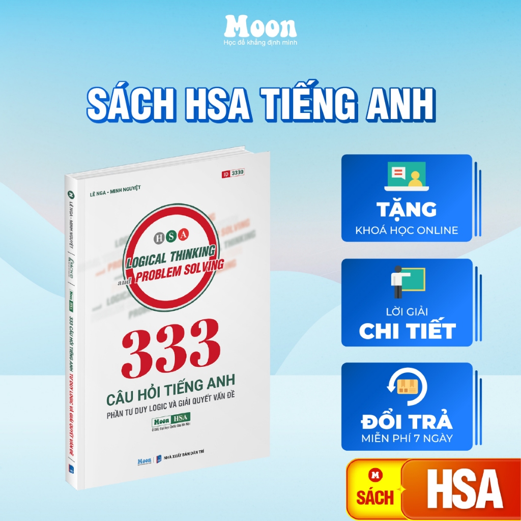 [ HSA 2025 ] - Sách ôn thi ĐGNL Hà Nội  Sổ tay 333 câu hỏi tư duy và giải quyết vấn đề Tiếng anh Moo
