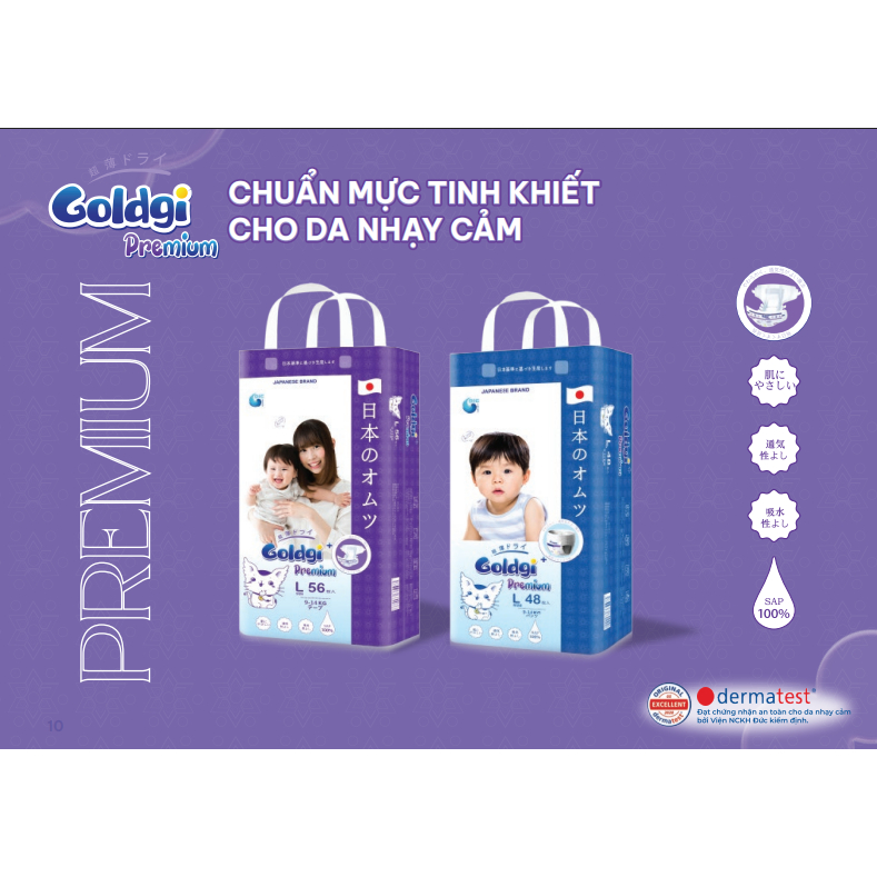 Tã Bỉm Goldgi Premium Cao Cấp Chính Hãng Quần/Dán Đủ Size NB-XXL