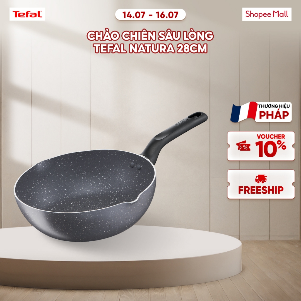 Chảo sâu lòng Tefal Natura 28cm, dùng cho bếp gas và hồng ngoại - BH 2 năm - B2266695
