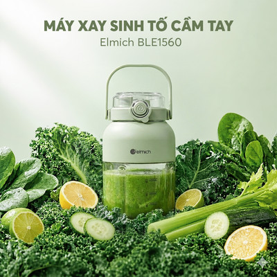Máy xay sinh tố cầm tay chạy pin Elmich Daily BLE1560AG dung tích 1100ml