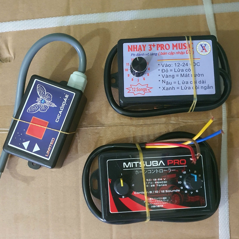 Nhại còi CHUẨN 3 Pro 12 bài, Mitsuba 25 bài, Cicada 15 bài nhạc cho ô tô, xe máy, độ chế cho còi điệ