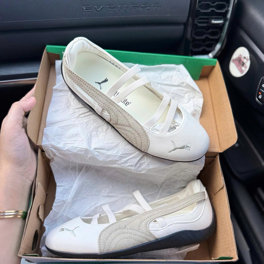 [HÀNG SC_SẴN] Giày thể thao Sneaker Ballet màu trắng rêu - Speed.cat ballet, Giày ballet búp bê cho 