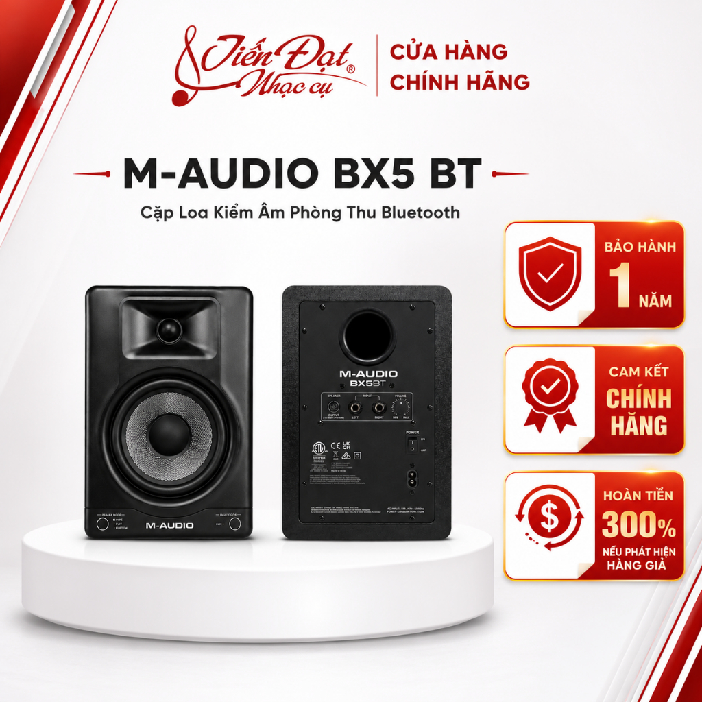Chính Hãng M-Audio BX5 BT (BX5BT), Cặp Loa Kiểm Âm Bluetooth 120W, Chất Âm Chuẩn