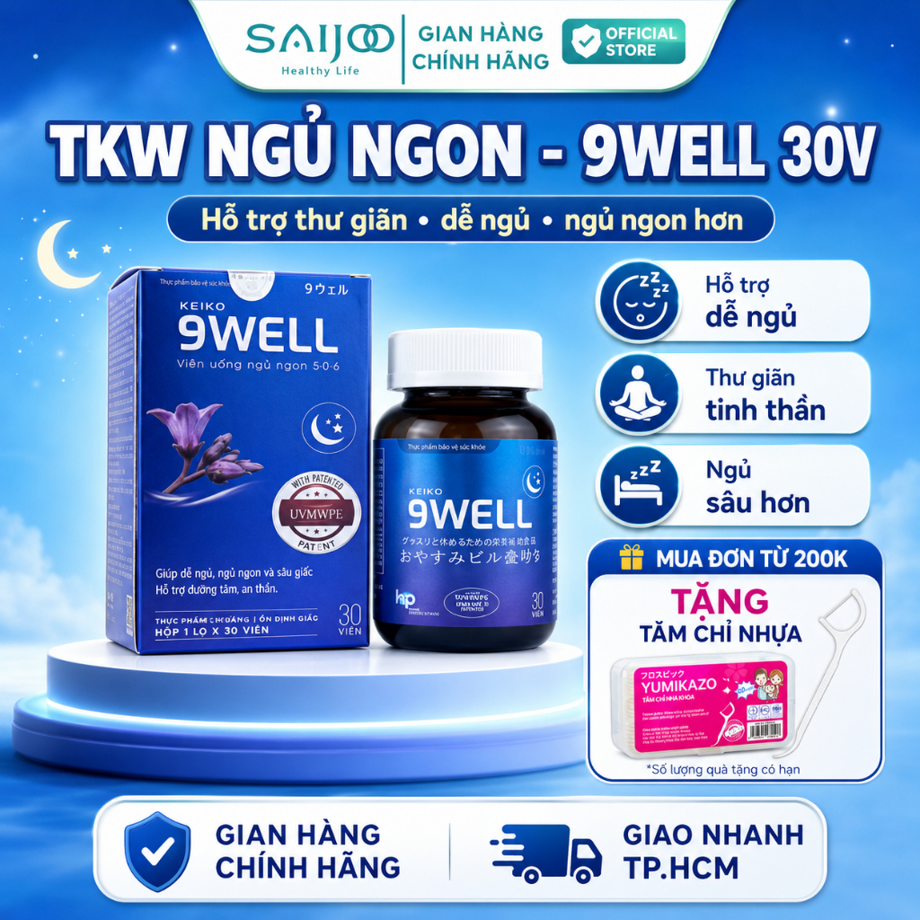 KEIKO 9WELL – VIÊN UỐNG HỖ TRỢ NGỦ NGON, THƯ GIÃN TINH THẦN