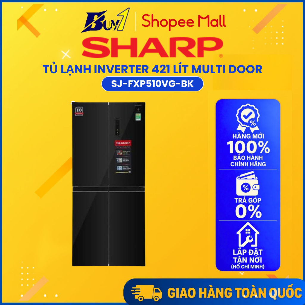 SJ-FXP510VG-BK - Tủ lạnh Sharp Inverter Multi Door 421 lít SJ-FXP510VG-BK - Hàng Chính Hãng