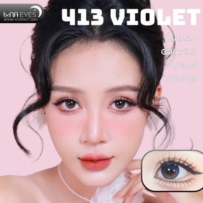 [6 tháng] Lens mắt FD-413 Violet màu tím xanh mix nâu filter tự nhiên, size nhỏ - brand LUNA EYES