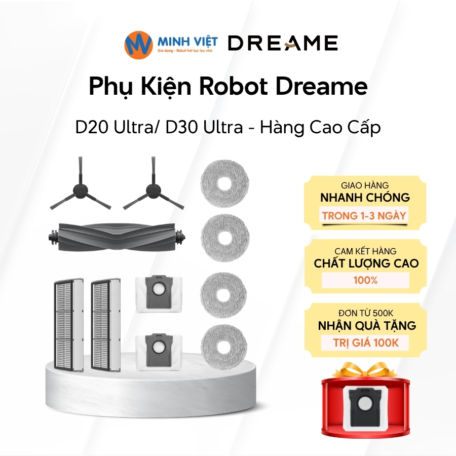 Phụ Kiện Dreame D30 Ultra/ D20 Ultra Cho Robot Hút Bụi - Hàng Chất Lượng - Cao cấp 100% - Minh Việt