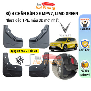 Bộ 4 Tấm Chắn Bùn Bánh Xe Vinfast Limo Green, MPV7 - Chất Liệu Nhựa Dẻo TPE, Mẫu 3D Tặng Kèm Ốc Bắt, Hạn Chế Bùn Đất