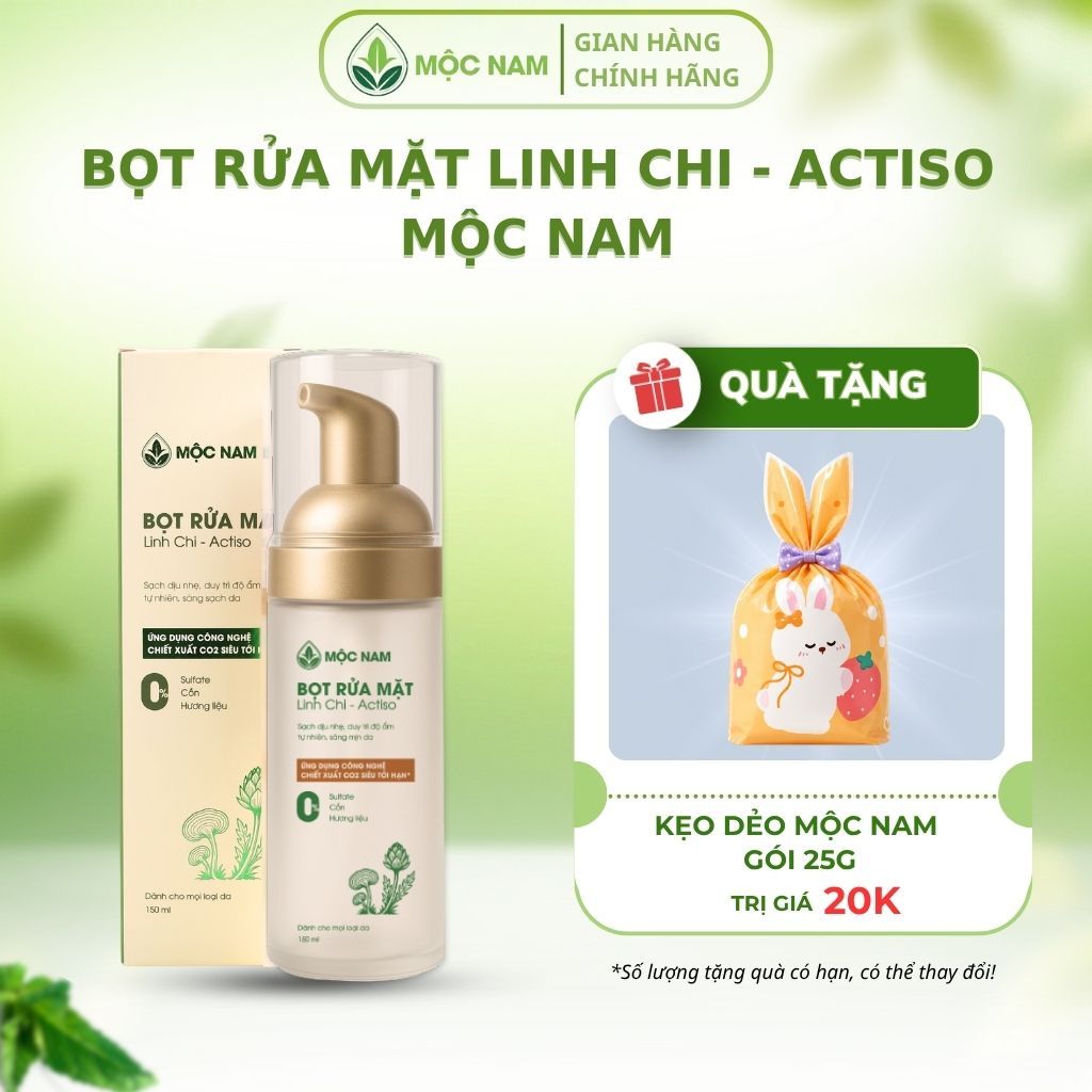 Bọt Rửa Mặt Mộc Nam Chiết Xuất Linh Chi - Actiso Làm Sạch Sâu, Không Gây Khô Da 150ml