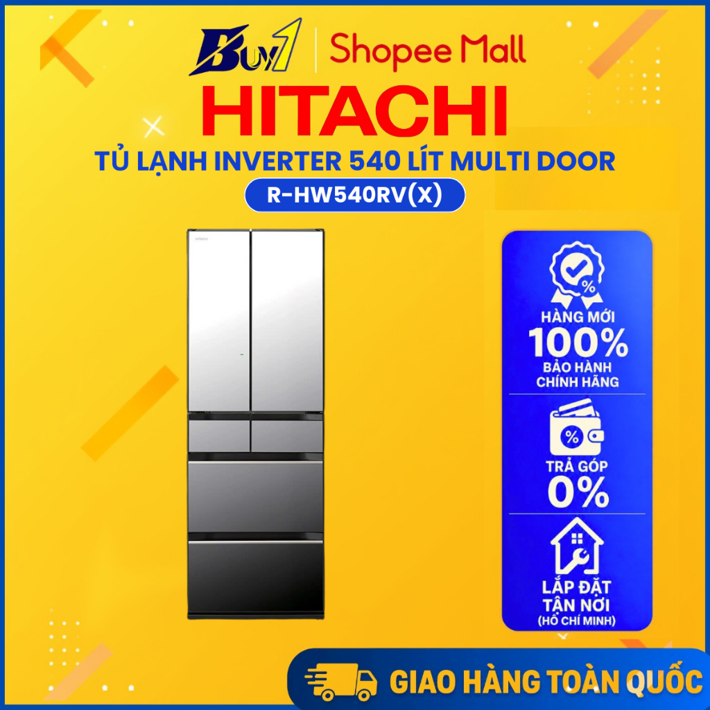 R-HW540RV(X) - Tủ lạnh Hitachi Inverter 520 lít R-HW540RV(X) - Hàng chính hãng