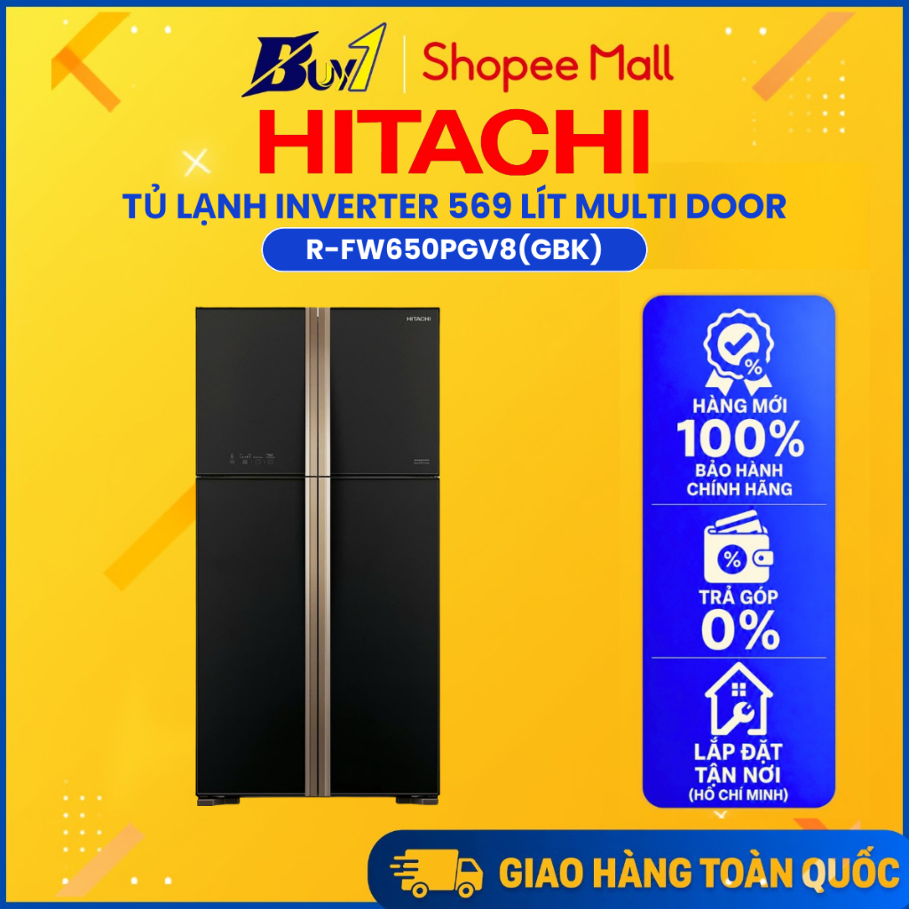 R-FW650PGV8(GBK) - Tủ lạnh Hitachi Inverter 509 lít R-FW650PGV8(GBK) - Hàng chính hãng