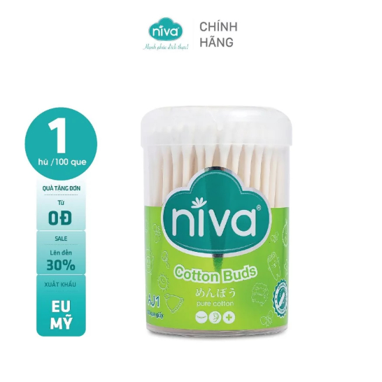 [Combo 2-3-4] Hũ Tăm Bông Niva Dành Cho Người Lớn Hũ 100 Que Giấy AJ1