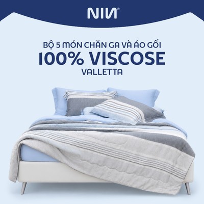 [MÁT LẠNH] Bộ 5 Món Drap, Áo Gối Và Mền Chần NIN Valletta Viscose Mẫu 2025 | Nhiều Kích Thước | Chất Lụa Mềm Mịn Cao Cấp