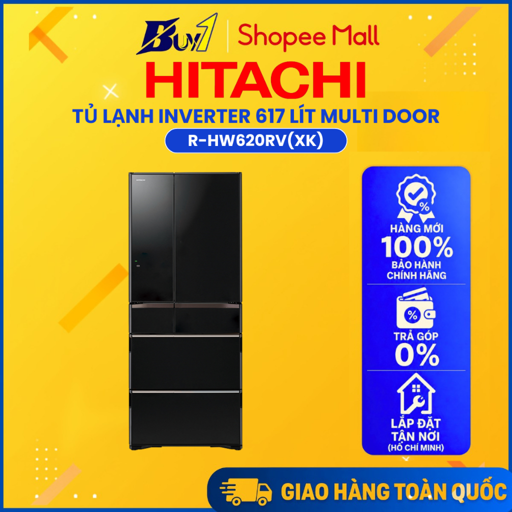 R-HW620RV(XK) - Tủ lạnh Hitachi Inverter 617 lít Multi Door R-HW620RV XK - Hàng chính hãng