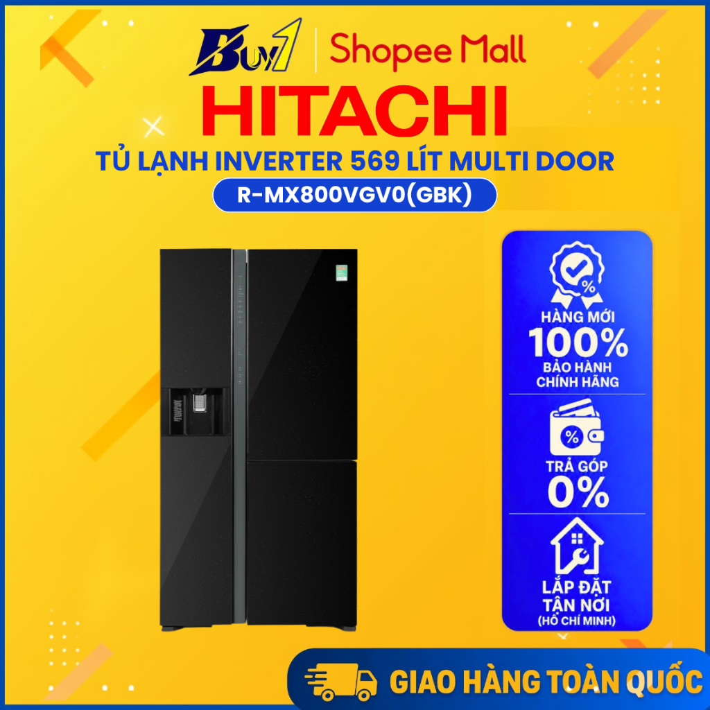 R-MX800VGV0(GBK) - Tủ lạnh Hitachi Inverter 569 lít Side By Side R-MX800GVGV0 GBK - Hàng chính hãng