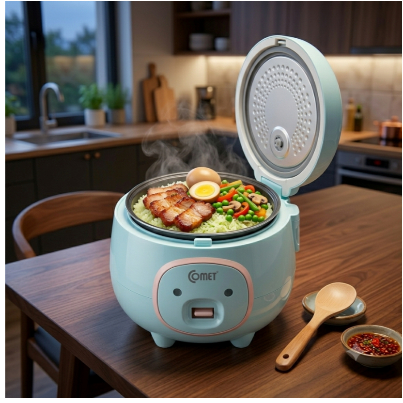 New Comet - Nồi Cơm Điện Comet 0.8L (Nắp Gài) CM8006/2/7 - Thương Hiệu Uy Tín, Bảo Hành Chính Hãng 1