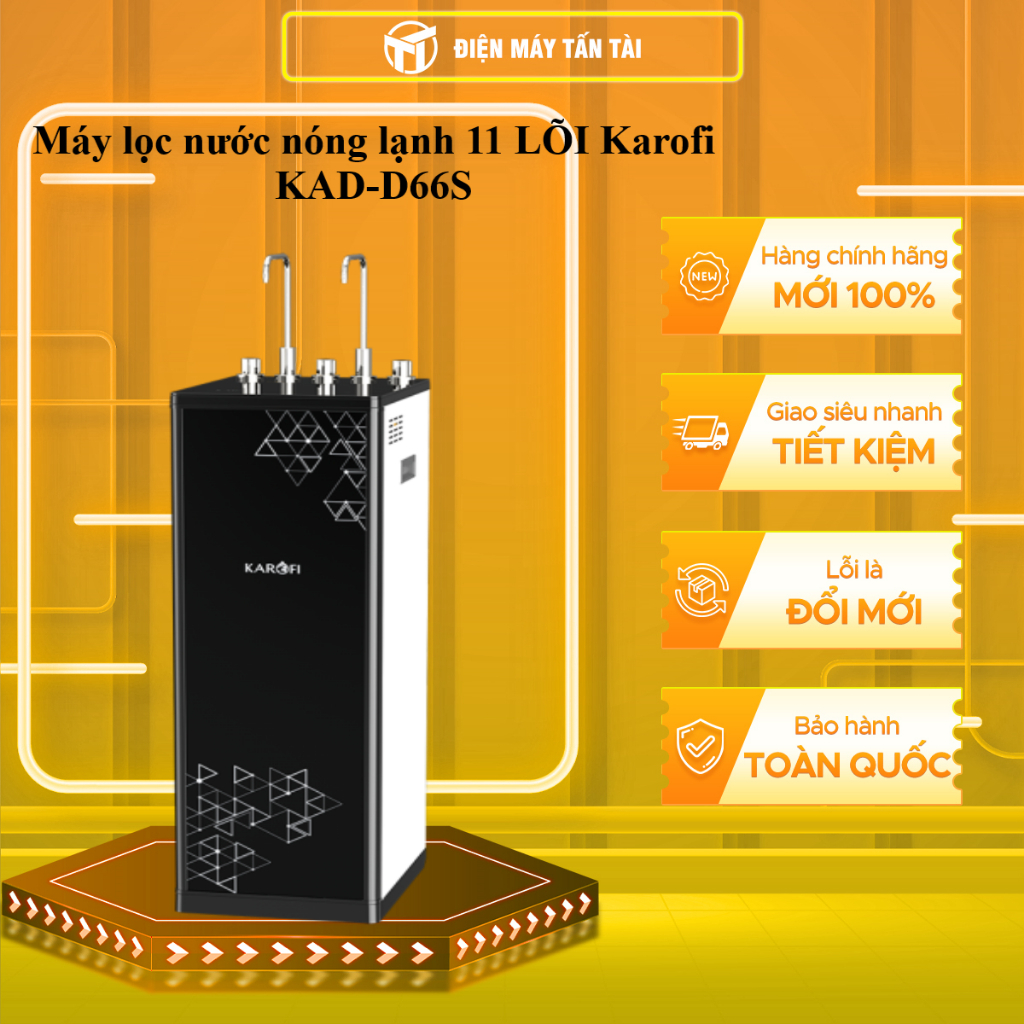 (HCM) - KAD-D66S / KAD-D66S PRO - Máy lọc nước nóng lạnh Karofi 11 Lõi ,2 Vòi