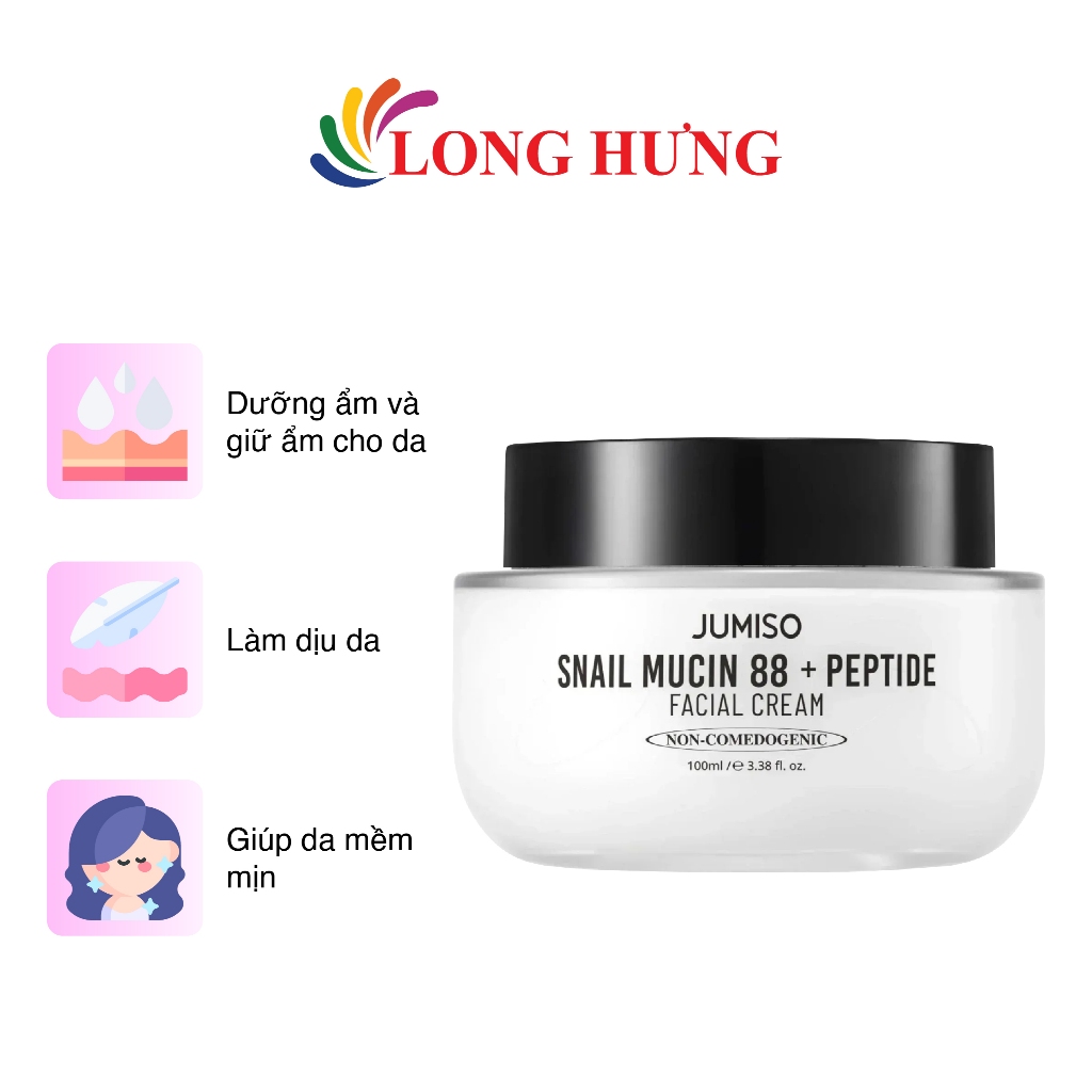 Kem dưỡng ẩm Jumiso Snail Mucin 88 + Peptide Facial Cream (100ml)