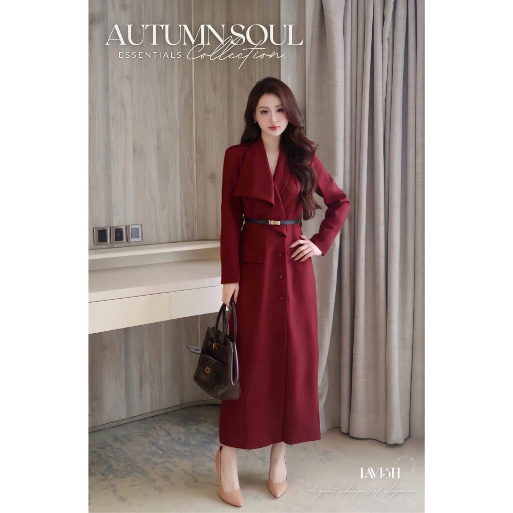 Váy Kiểu Cổ Vest Phối Lệch Lavish Design - Đầm Công Sở Nữ Thiết Kế Cao Cấp Thanh Lịch S1209