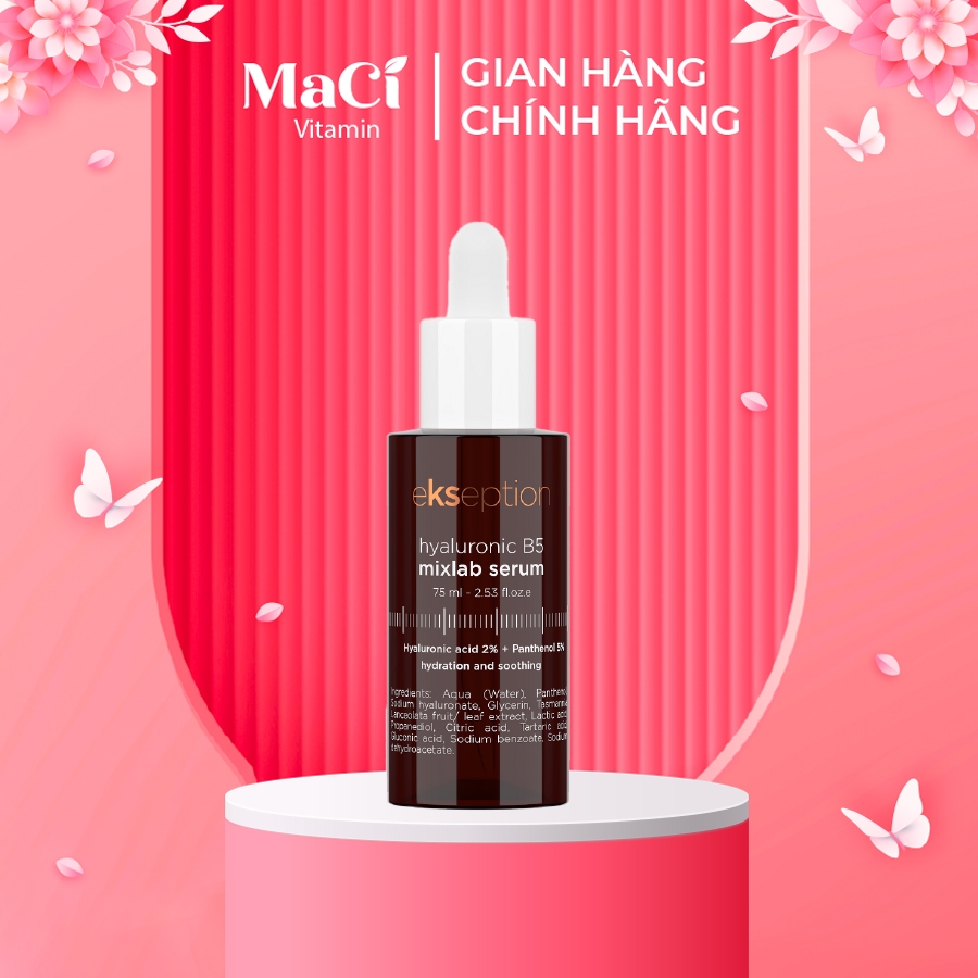 Serum B5 Ekseption Hyaluronic B5 HA + 5% B5 Giúp dưỡng ẩm phục hồi da tức thì 75ml