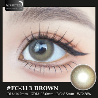 [SALE] Lens mắt FC-313 Brown màu nâu vàng filter nổi bật, có viền, size vừa - brand LUNA EYES