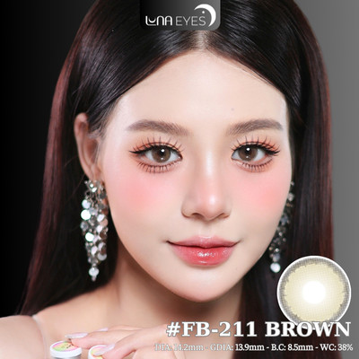 [SALE] Lens mắt FB-211 Brown màu nâu trơn,viền nhạt tự nhiên, size vừa - thương hiệu LUNA EYES