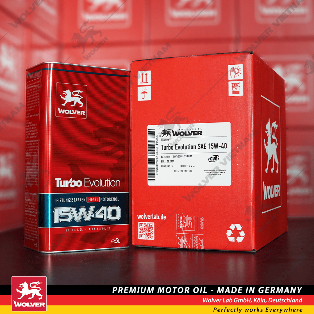 (Sỉ thùng) Nhớt Ô tô, xe tải Wolver Turbo Evolution 15w-40 5L - Wolver 15w40 20L ( Thùng 4 Can)