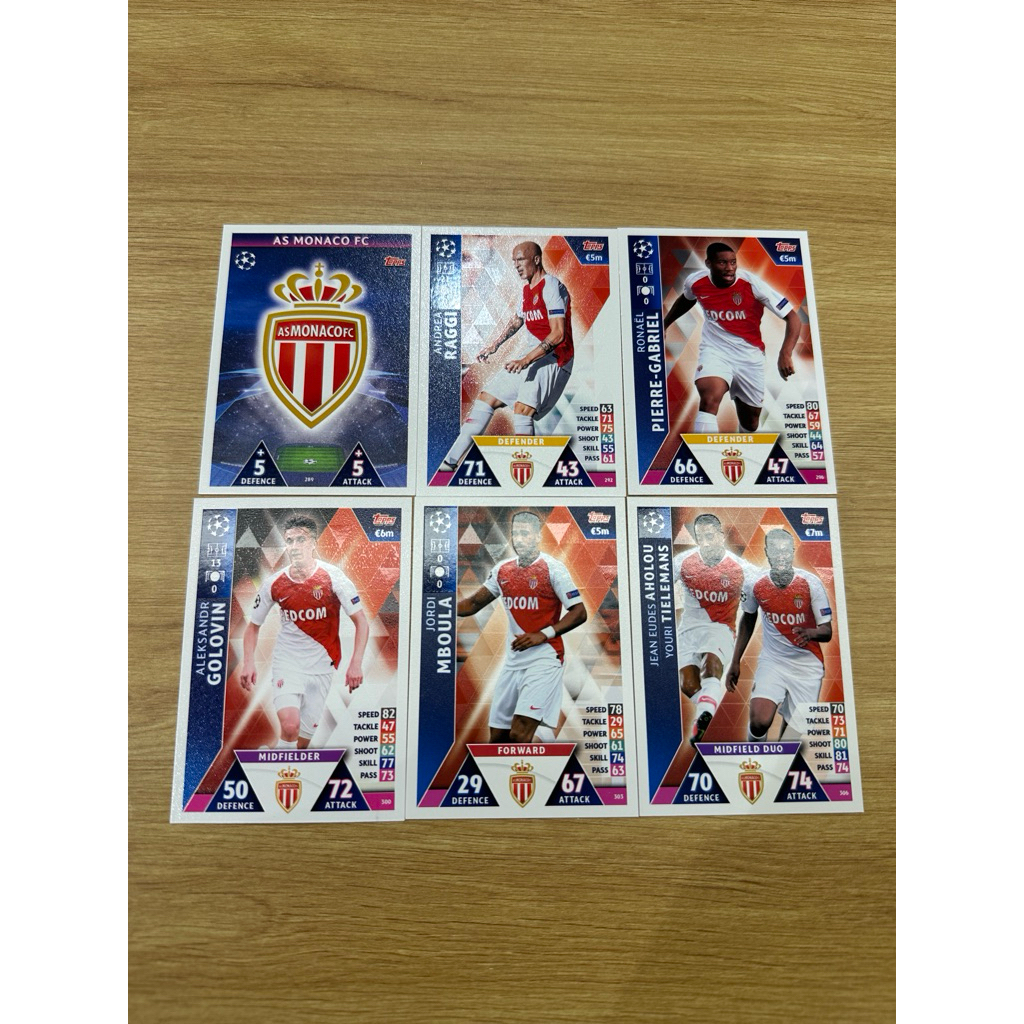 Thẻ cầu thủ match attax uefa champions league 18/19 - AS Monaco FC