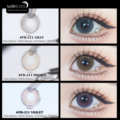 [SALE] Lens mắt FB-211 Violet màu tím trơn, viền nhạt tự nhiên, size vừa - thương hiệu LUNA EYES