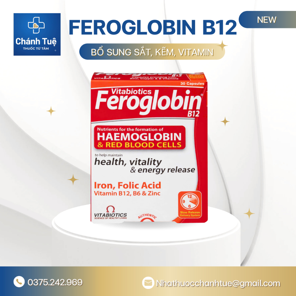 Viên uống bổ sung sắt Feroglobin B12 -Hỗ trợ tái tạo máu, bổ sung vitamin, khoáng chất tăng đề kháng