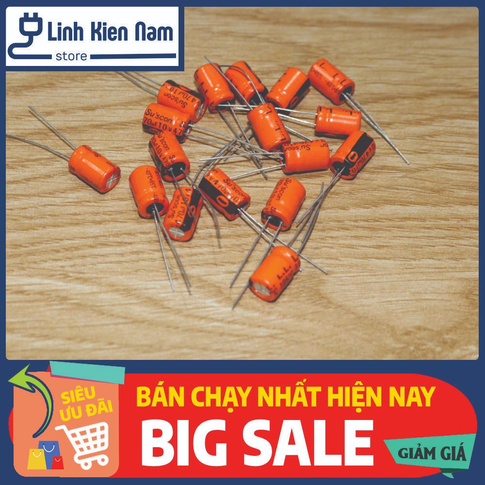 [Túi 5 con] Tụ Hóa 470uF 10V Xuyên Lỗ