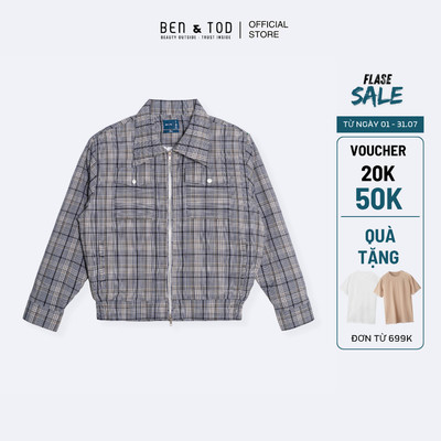 Áo khoác nam Ben & Tod RB1130 BE223 chất liệu kaki dày dặn đứng form Regular Boxy