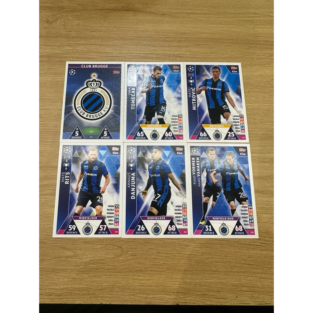Thẻ cầu thủ match attax uefa champions league 18/19 - Club Brugge