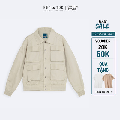 Áo khoác nam Ben & Tod RB1135 BD206 chất liệu linen, dày dặn, đứng form Regular Boxy