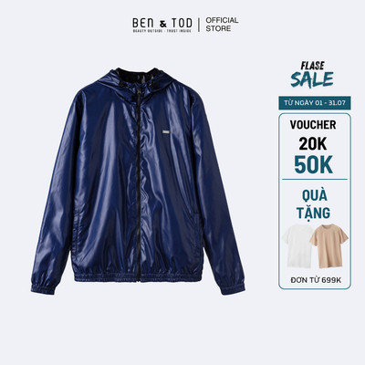 [Sale] Áo khoác nam Ben & Tod RB1150 BD401 chất liệu dù bóng kháng nước cao cấp đứng form nam tính Regular Boxy