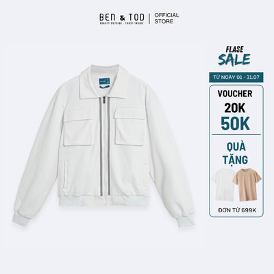[Sale] Áo khoác nam Ben & Tod RB1116 BD185 chất cotton thiết kế kẻ sọc dày dặn cao cấp Regular Boxy