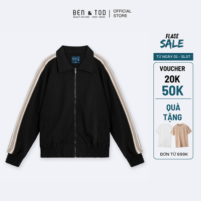 [Sale] Áo khoác nam Ben & Tod RB1140 BE502 chất cotton thoáng mát hoạ tiết sọc viền cao cấp Regular Boxy