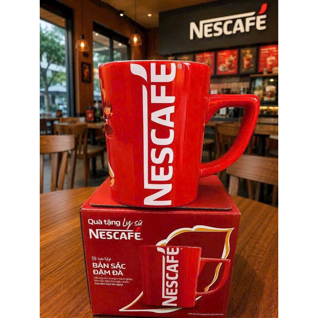 Ly Sứ NESCAFÉ Siêu Dày Chịu Nhiệt Tốt, Cốc Sứ Uống Cà Phê In Logo NESCAFÉ Bền Đẹp