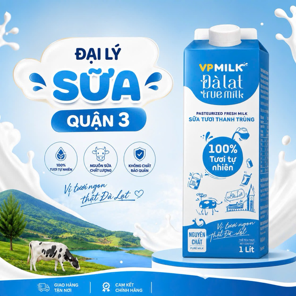 1 HỘP - Sữa Tươi Thanh Trùng VPMILK không đường 950ml