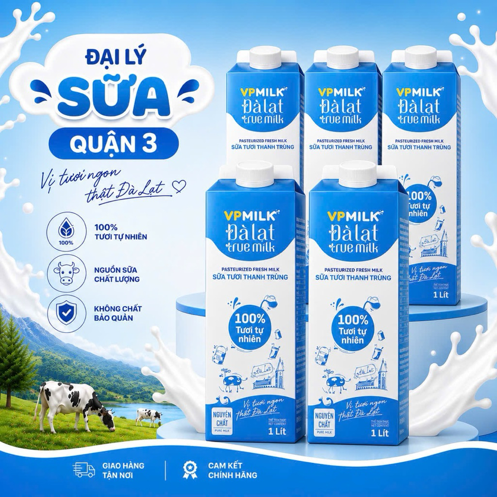 5 Hộp - Sữa VPMILK Thanh Trùng 950ml -5 hộp