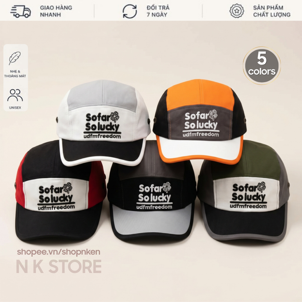 Mũ NK STORE Form Mềm Thêu Chữ SOFAR 5 Màu Unisex Chất Cotton Form Đẹp