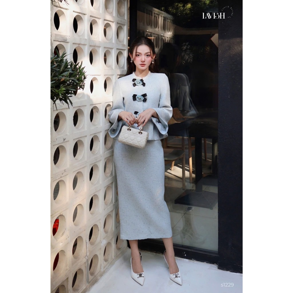 Set Dạ Tweed Xanh Mint Lavish Design - Bộ Tweed Nữ Thiết Kế Cao Cấp Thanh Lịch S1229